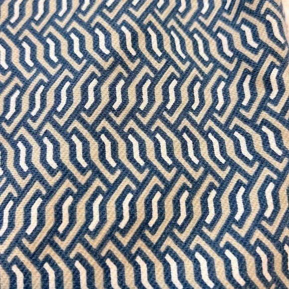 J. McLaughlin Baxter Jean Micro Aegean Link Print Zipper Ankles Navy Blue Size 2 - Picture 15 of 17